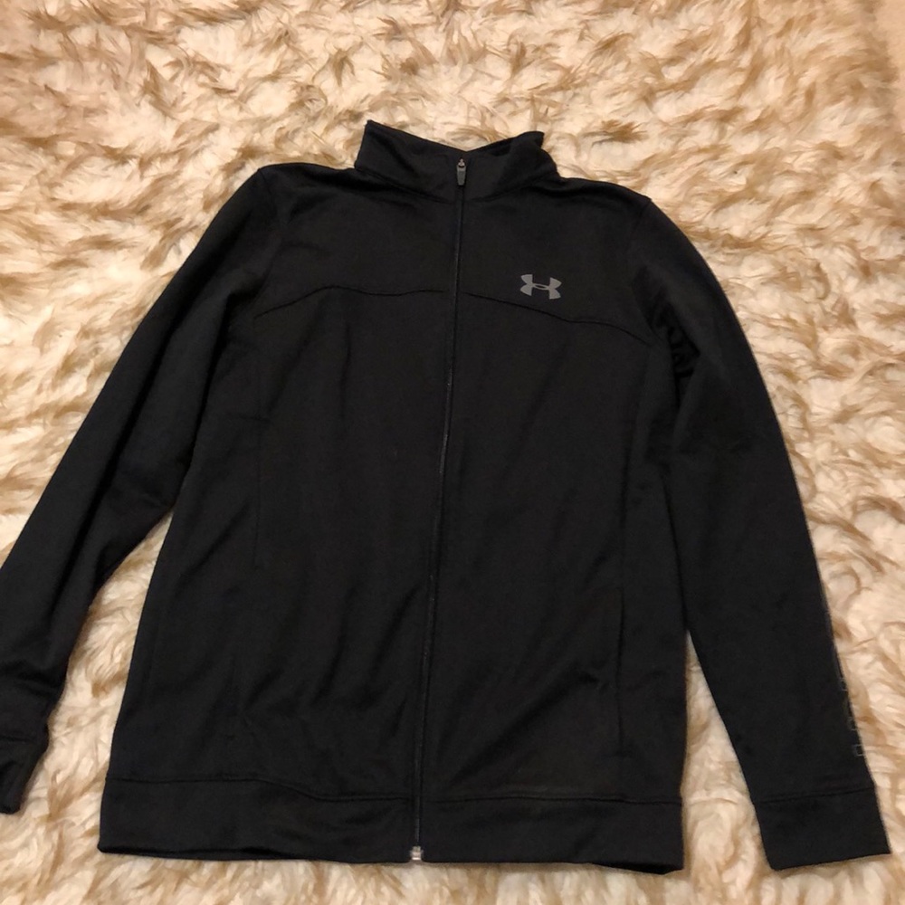 Black under armor simple zip up jacket